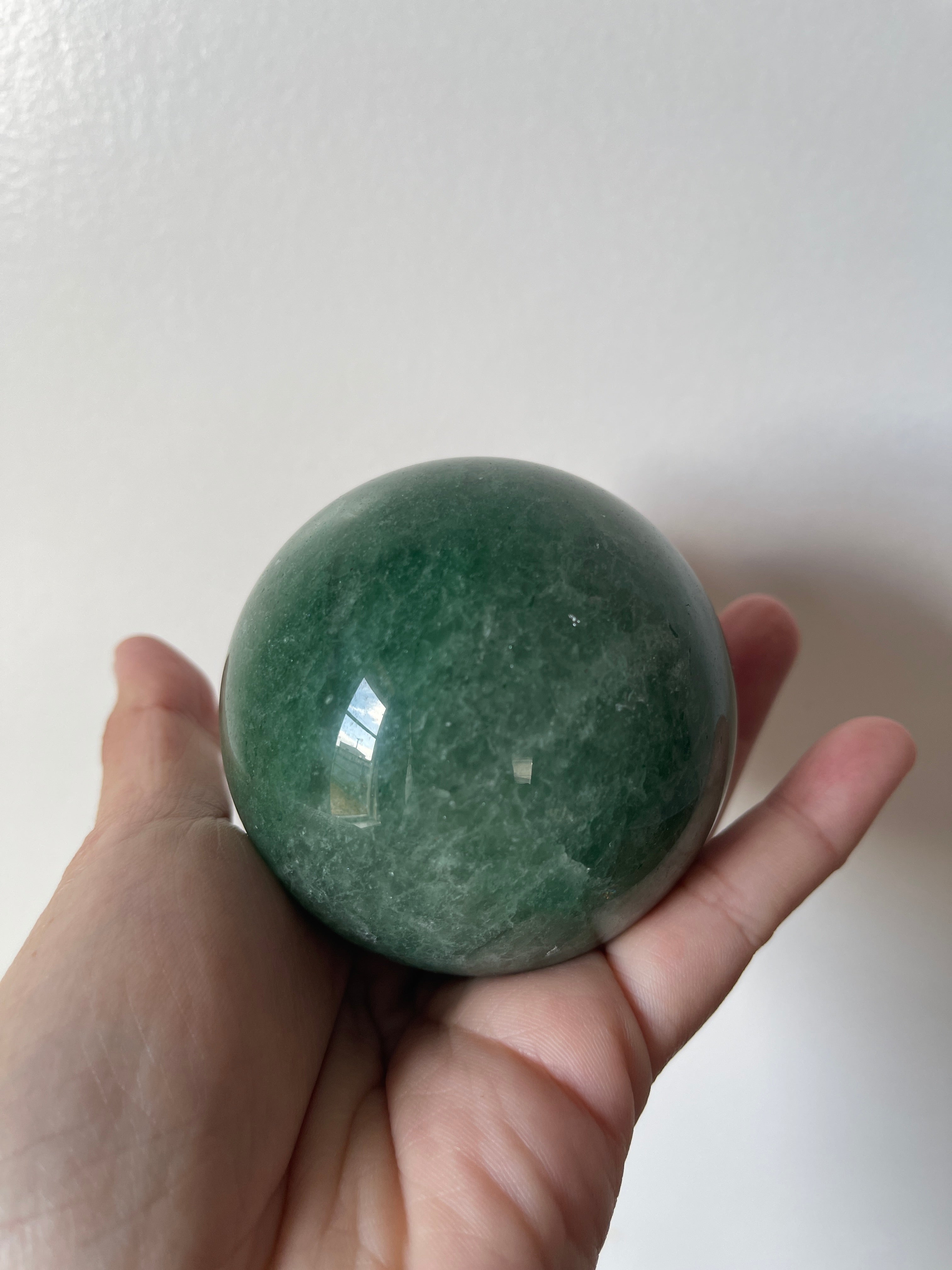 Green Strawberry Quartz Crystal Sphere 