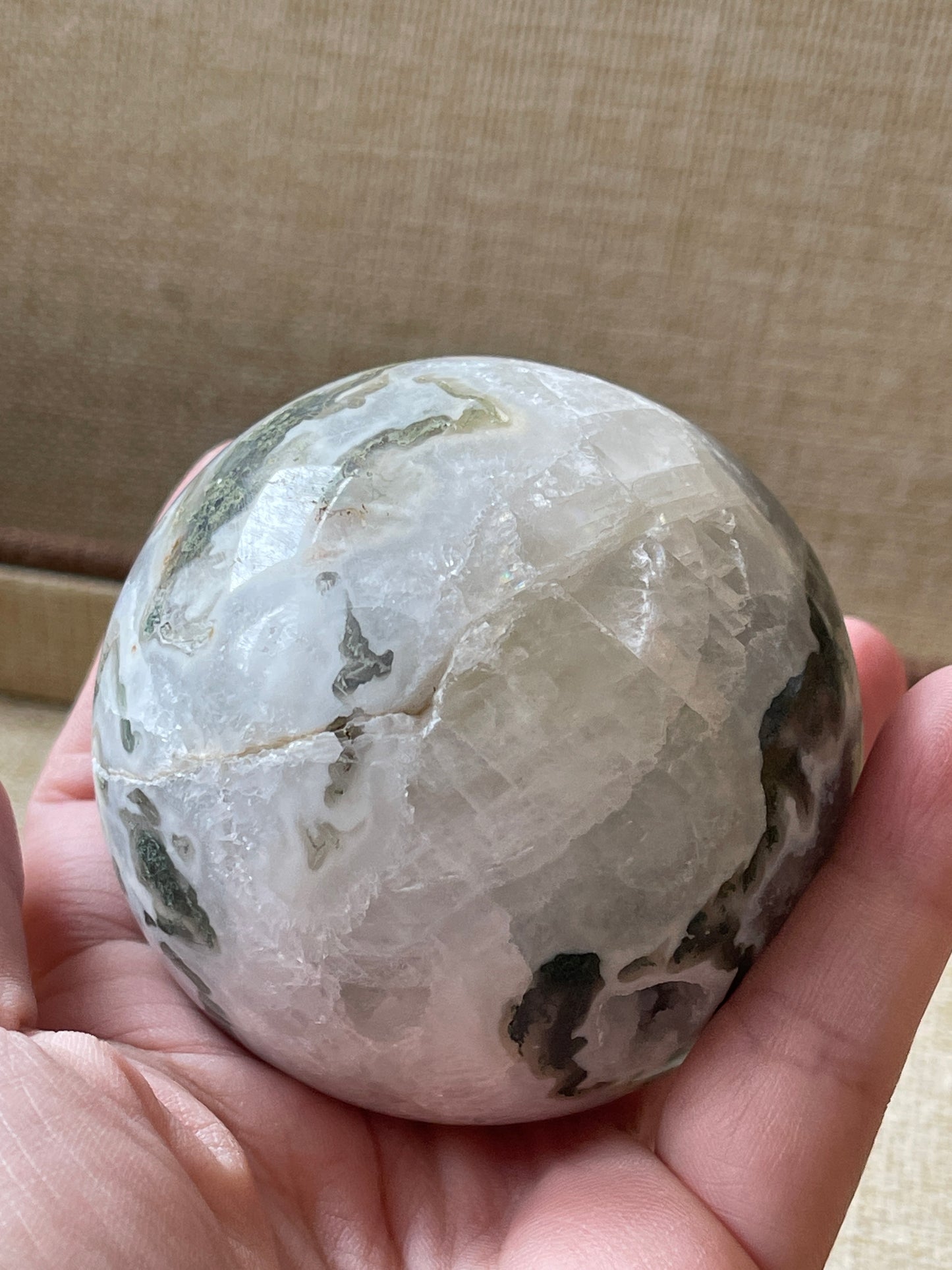 Moss Agate Druzy Crystal Sphere