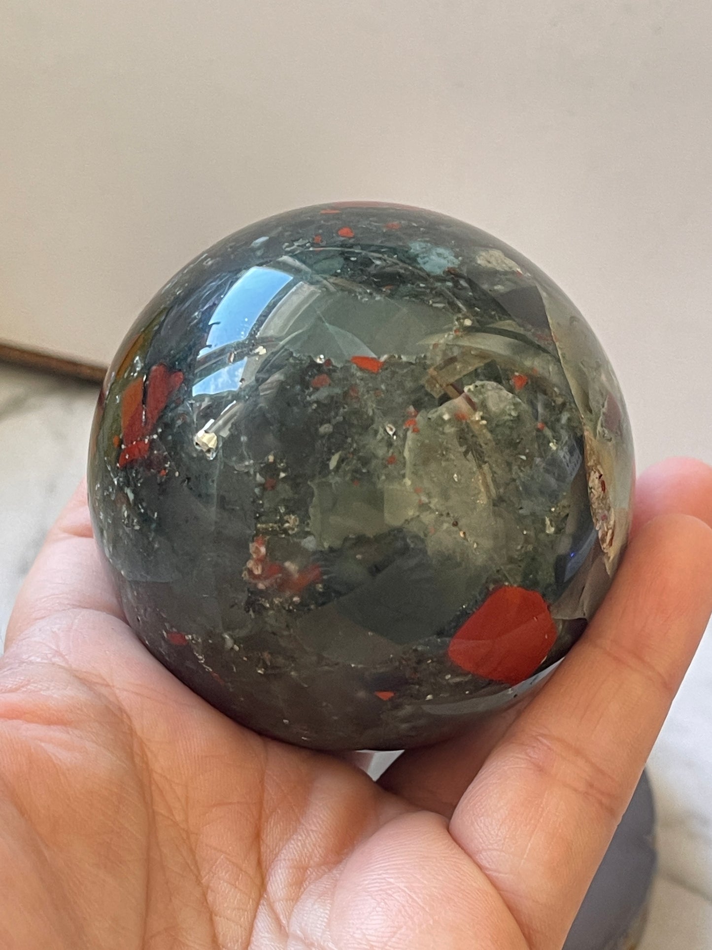 African Bloodstone Crystal Sphere