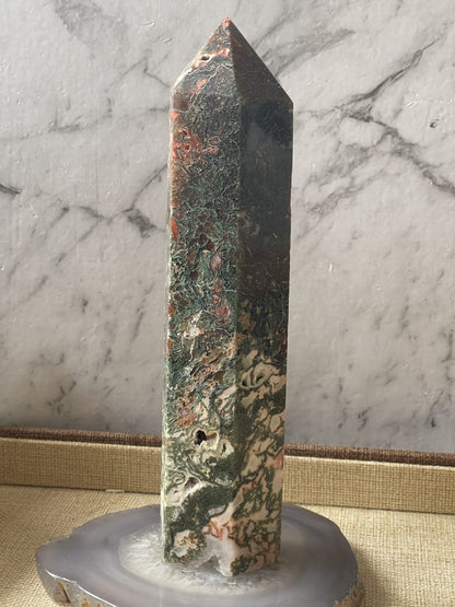 Red Moss Agate Crystal Tower 21cm