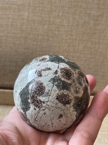 Rhyolite/Green Flower Jasper Crystal Sphere