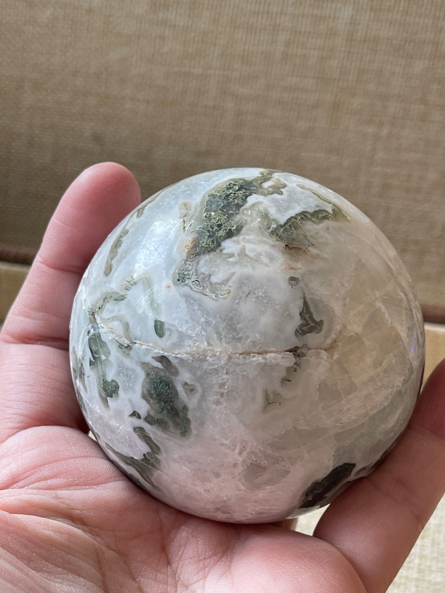 Moss Agate Druzy Crystal Sphere