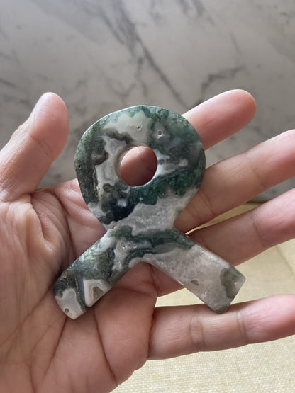 Crystals Carving- Ribbon Moss Agate or Lepidolite