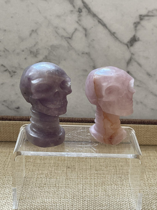 Crystal Carving-Rose Quartz or Amethyst Skull Carving