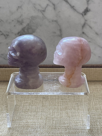 Crystal Carving-Rose Quartz or Amethyst Skull Carving