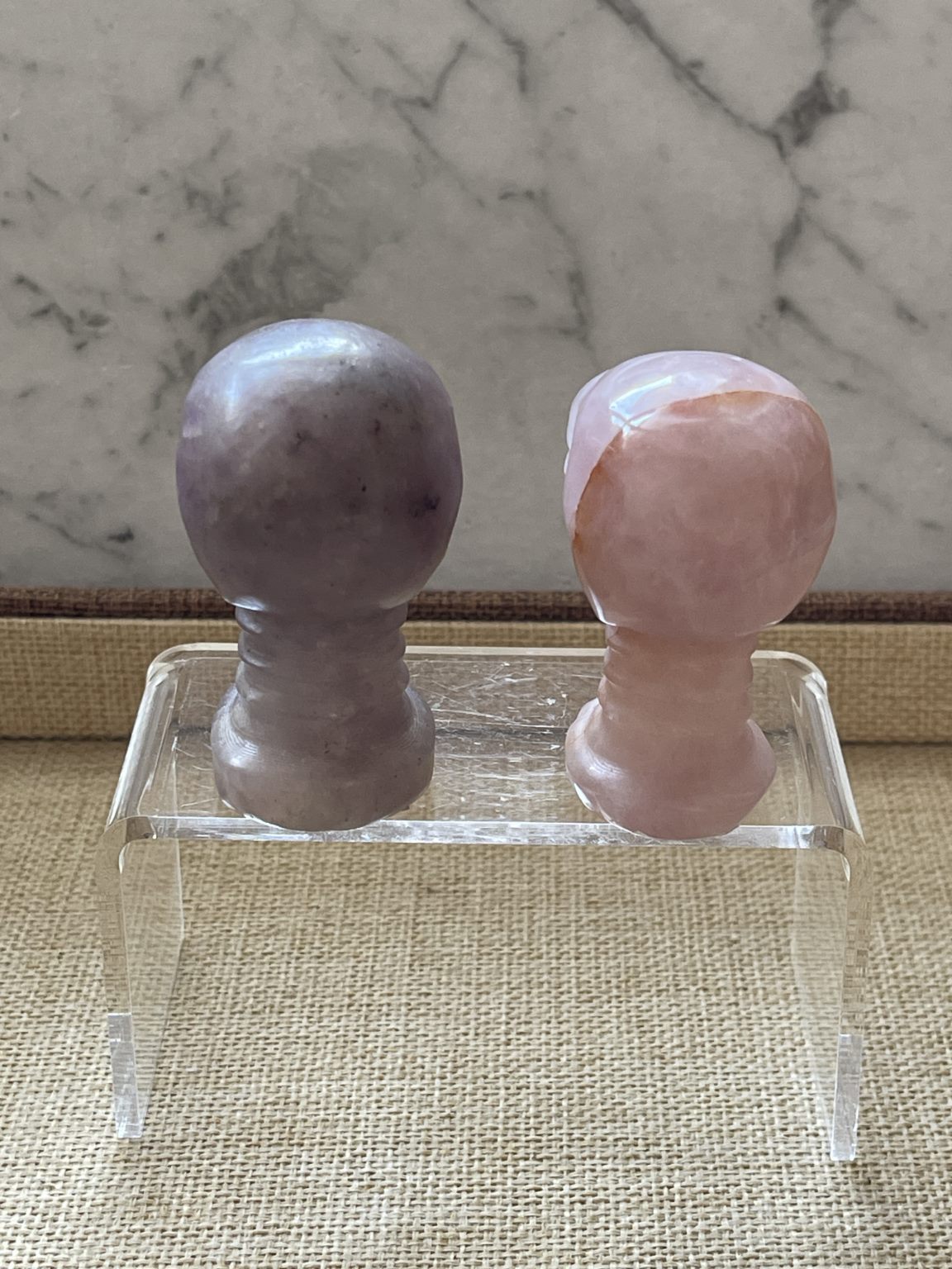 Crystal Carving-Rose Quartz or Amethyst Skull Carving