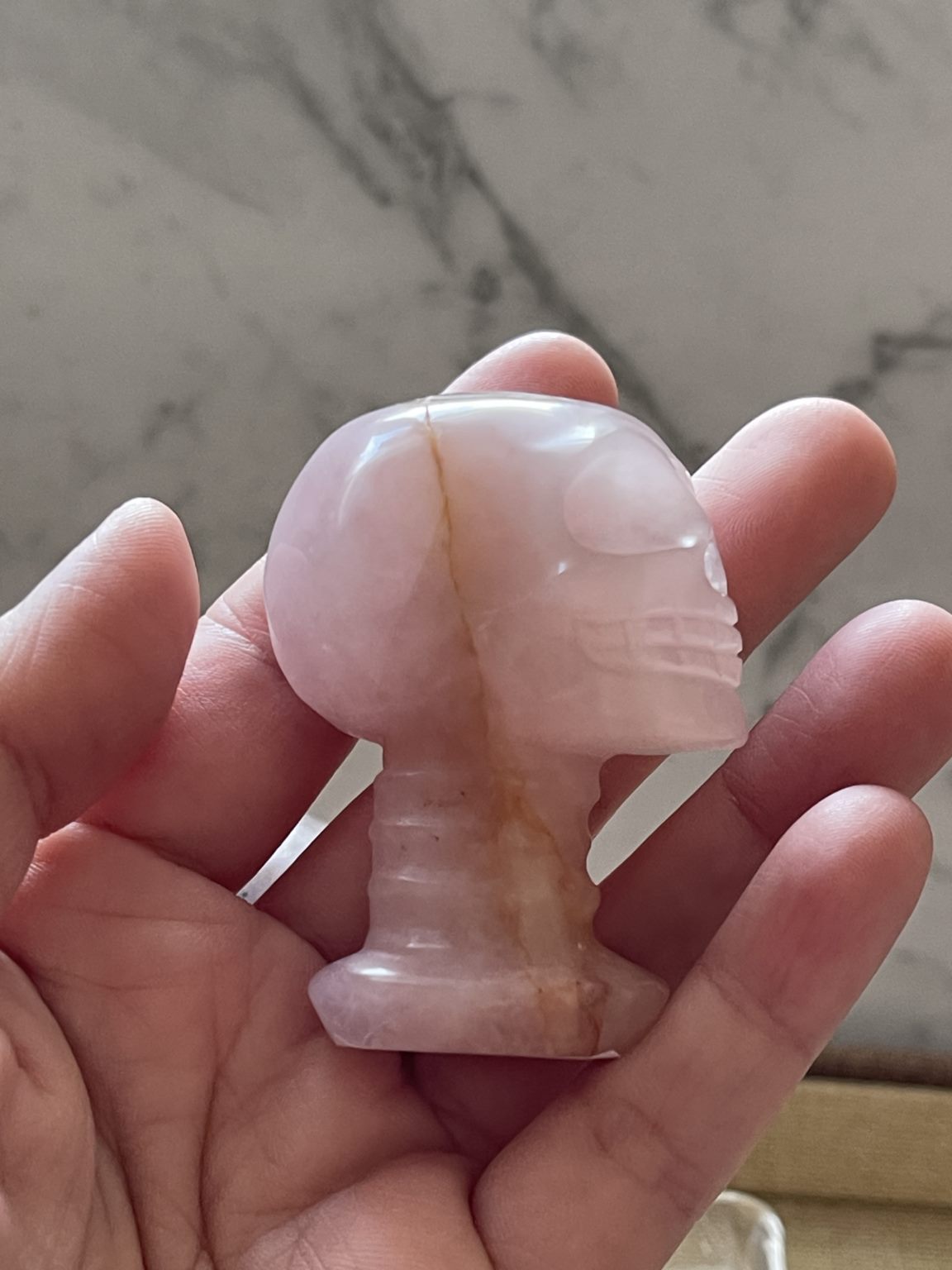 Crystal Carving-Rose Quartz or Amethyst Skull Carving