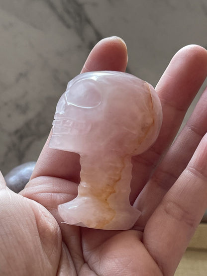 Crystal Carving-Rose Quartz or Amethyst Skull Carving