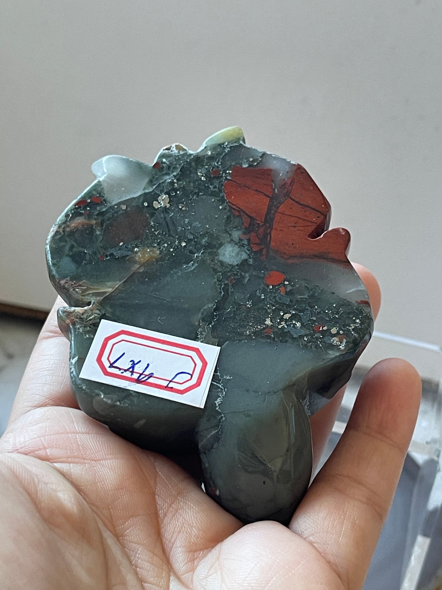 African Bloodstone Turtle Carving