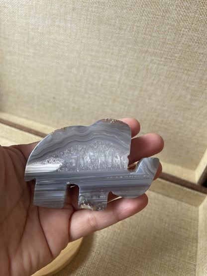 Agate Elephant Crystal Carving