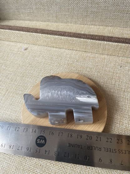 Agate Elephant Crystal Carving