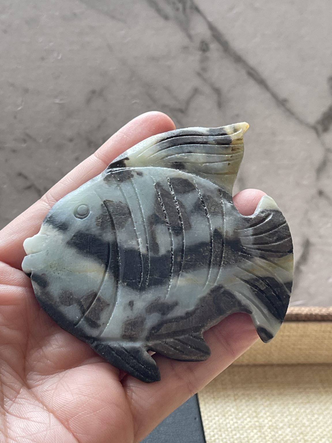 Carribean Calcite Fish Crystal Carving