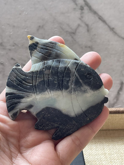 Carribean Calcite Fish Crystal Carving