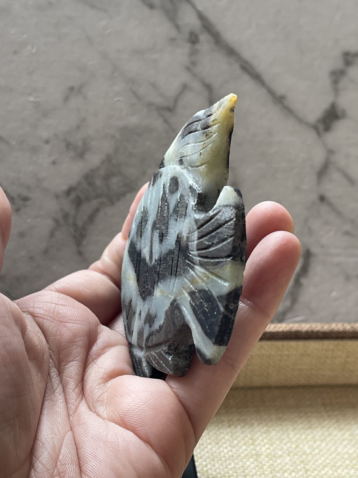 Carribean Calcite Fish Crystal Carving