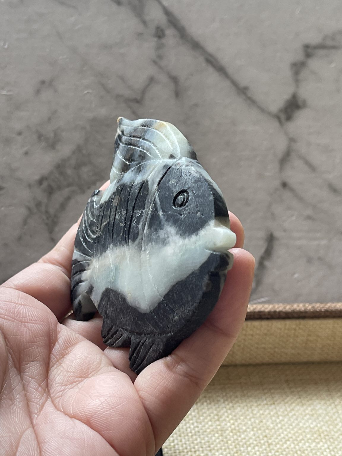 Carribean Calcite Fish Crystal Carving