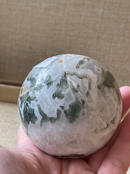 Moss Agate Druzy Crystal Sphere