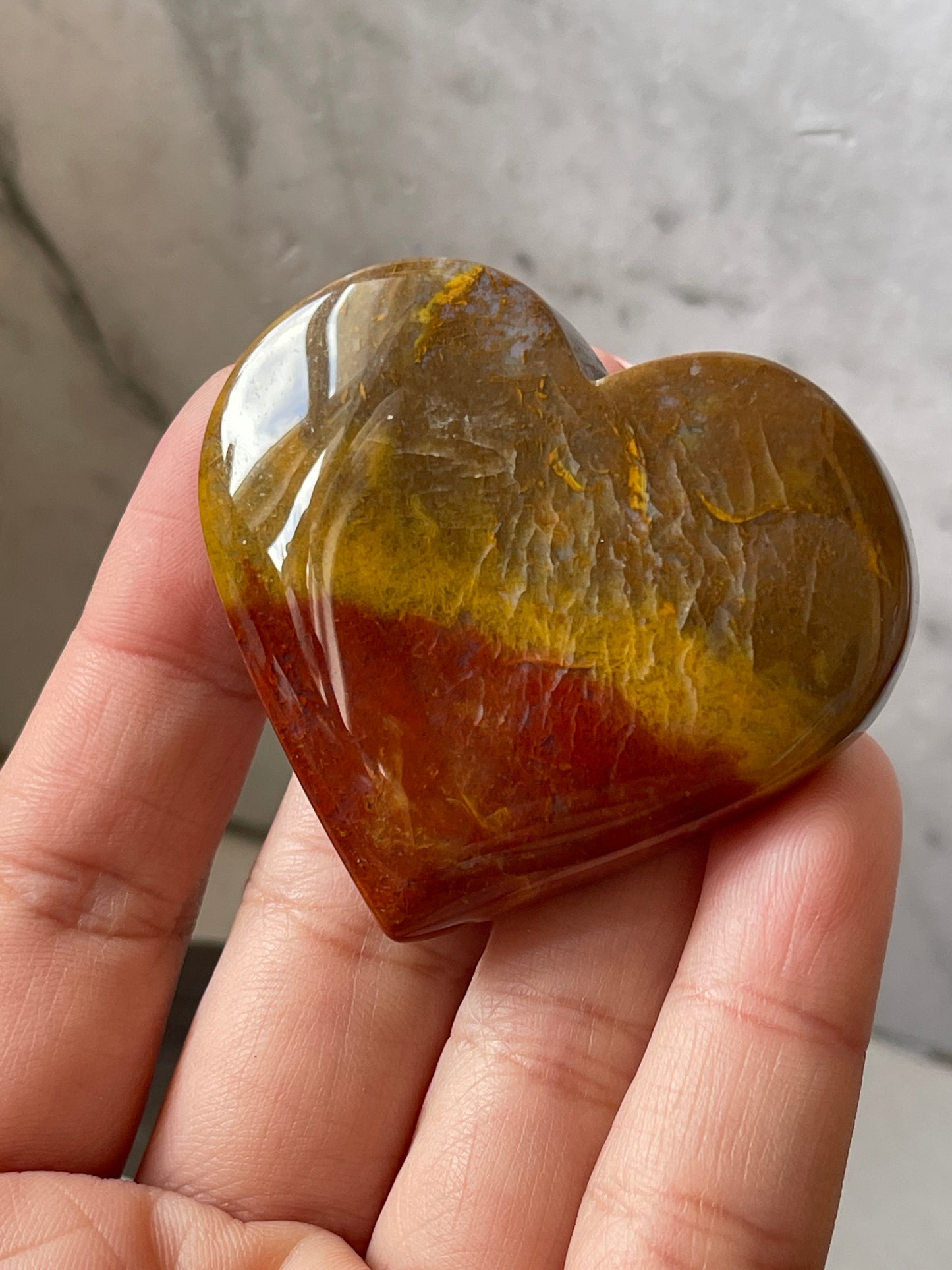 Mookaite Crystal Heart Carving