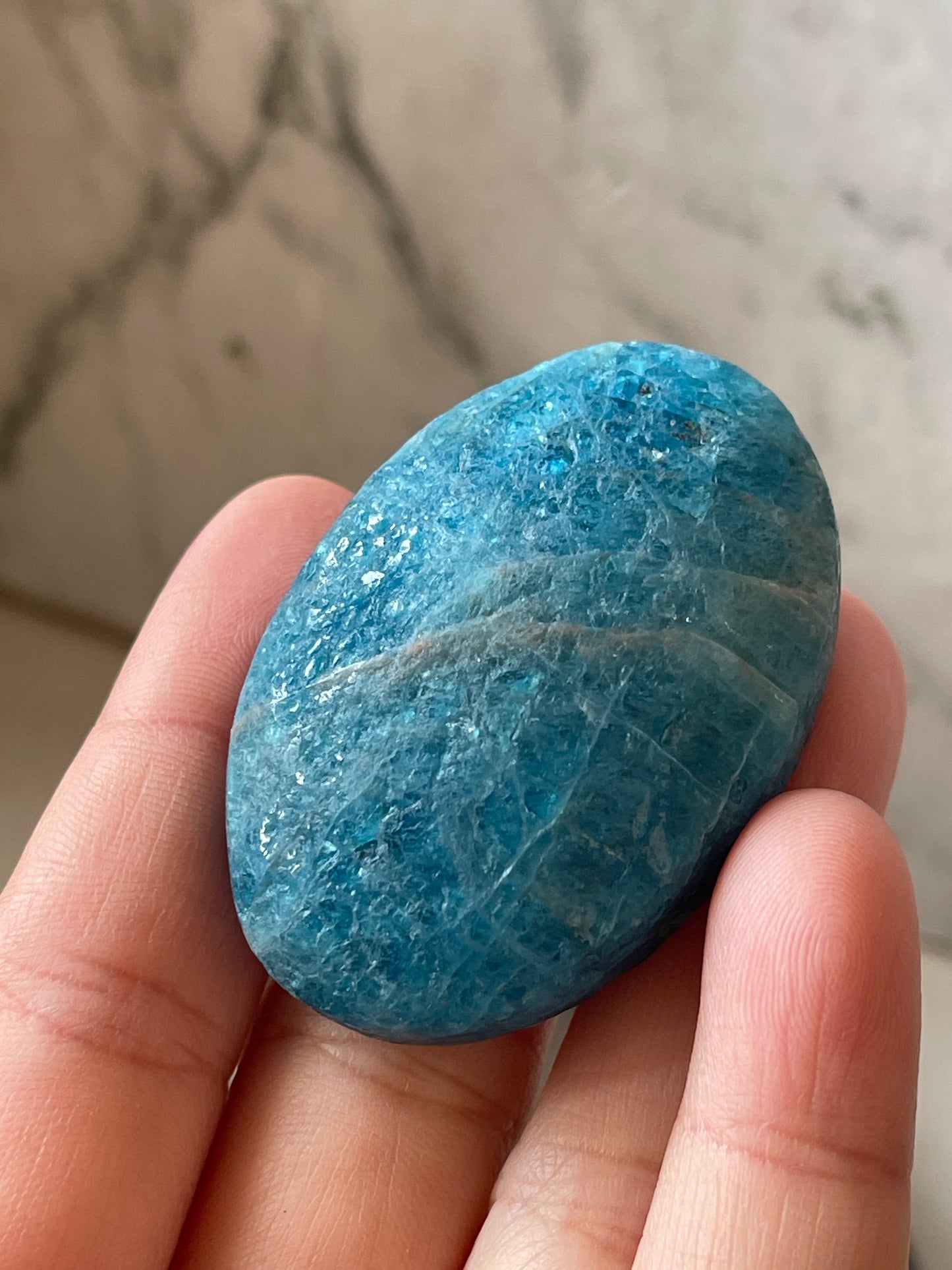 Blue Apatite Palm Stone