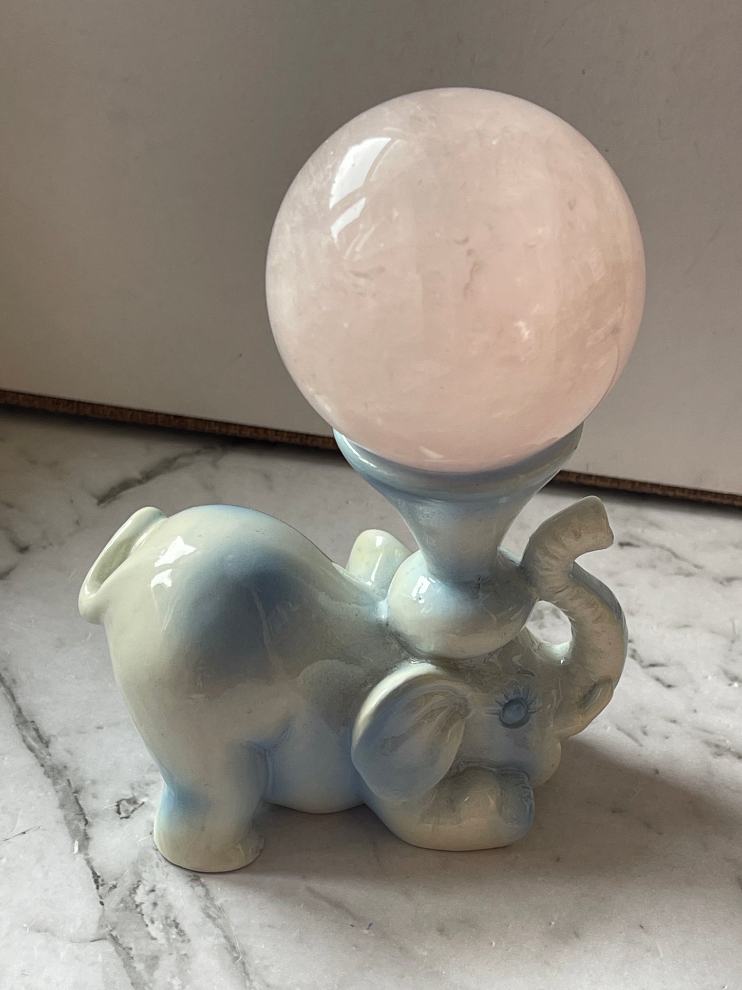 Sphere Holder Angel-Elephant Light Blue