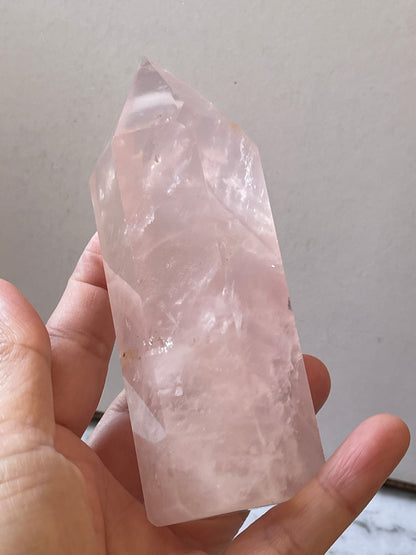 Rose Quartz Crystal Tower