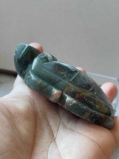 African Bloodstone Turtle Carving