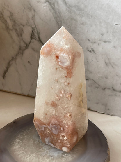 Flower Agate Crystal Tower