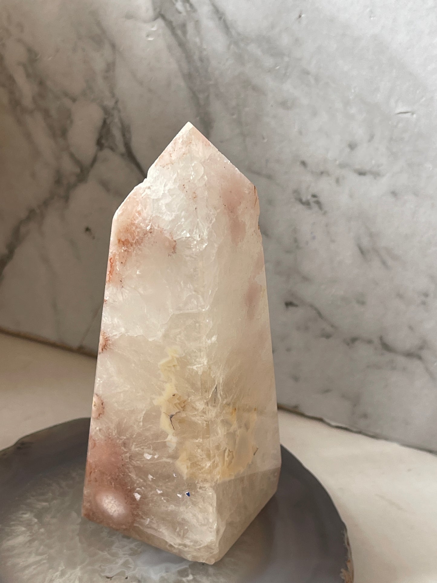 Flower Agate Crystal Tower