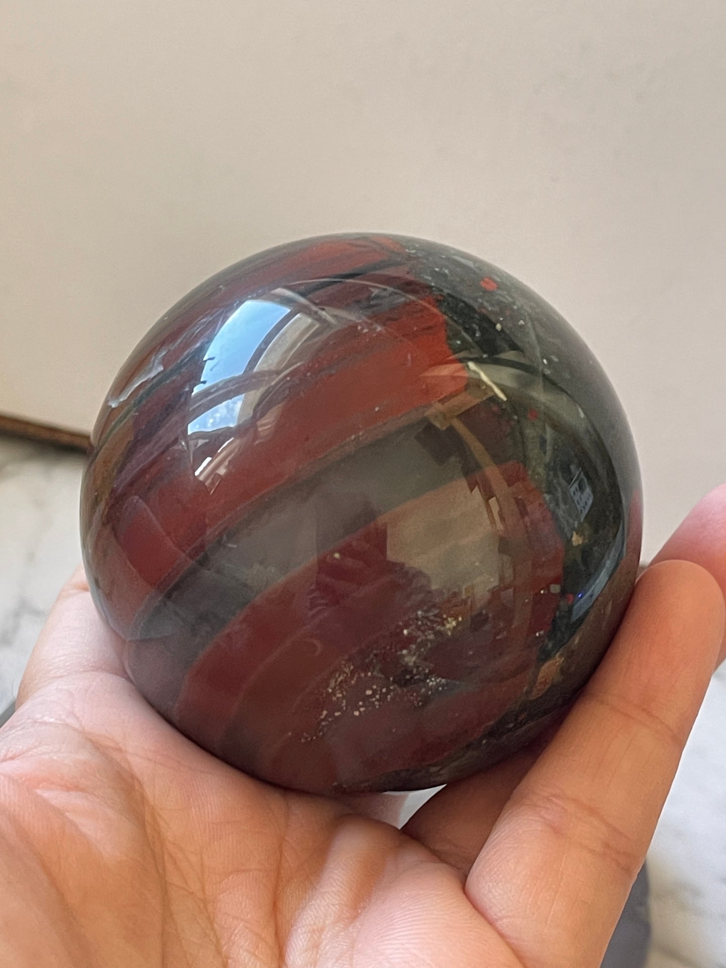 African Bloodstone Crystal Sphere