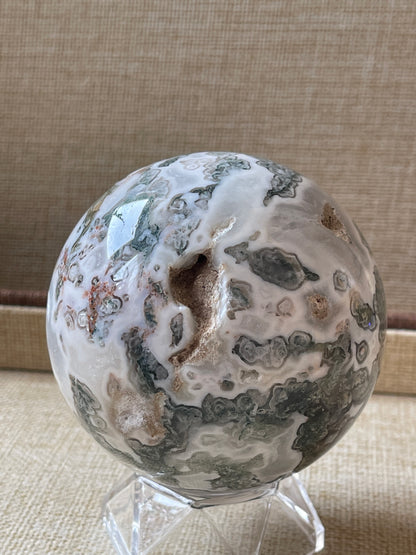 Moss Agate Druzy Crystal Sphere 8.5cm