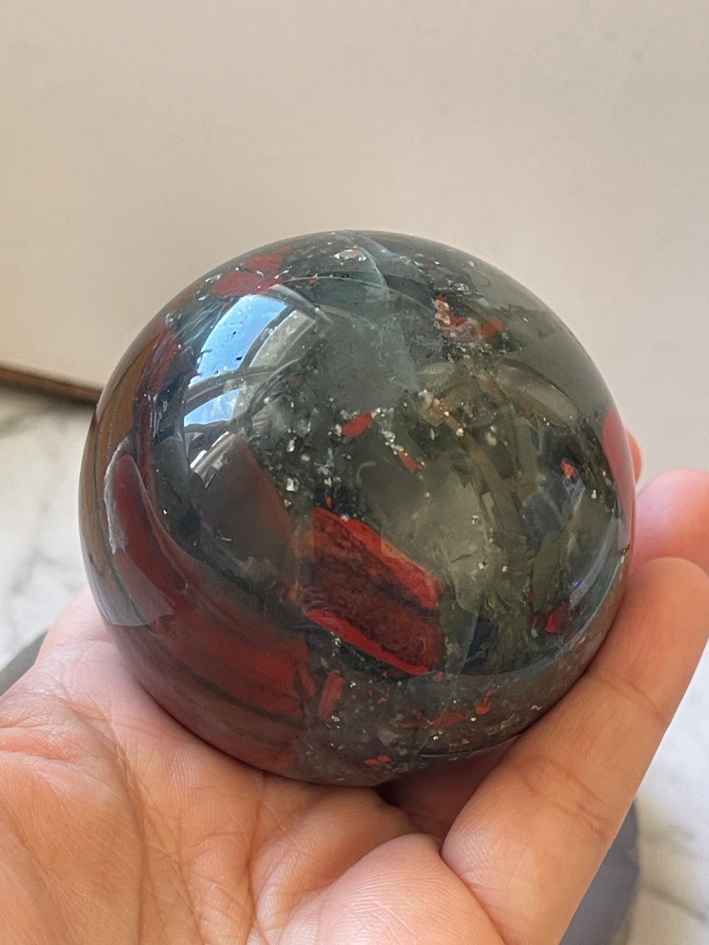 African Bloodstone Crystal Sphere