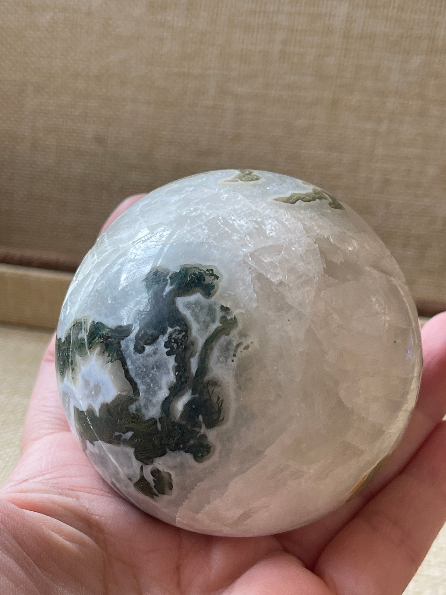 Moss Agate Druzy Crystal Sphere