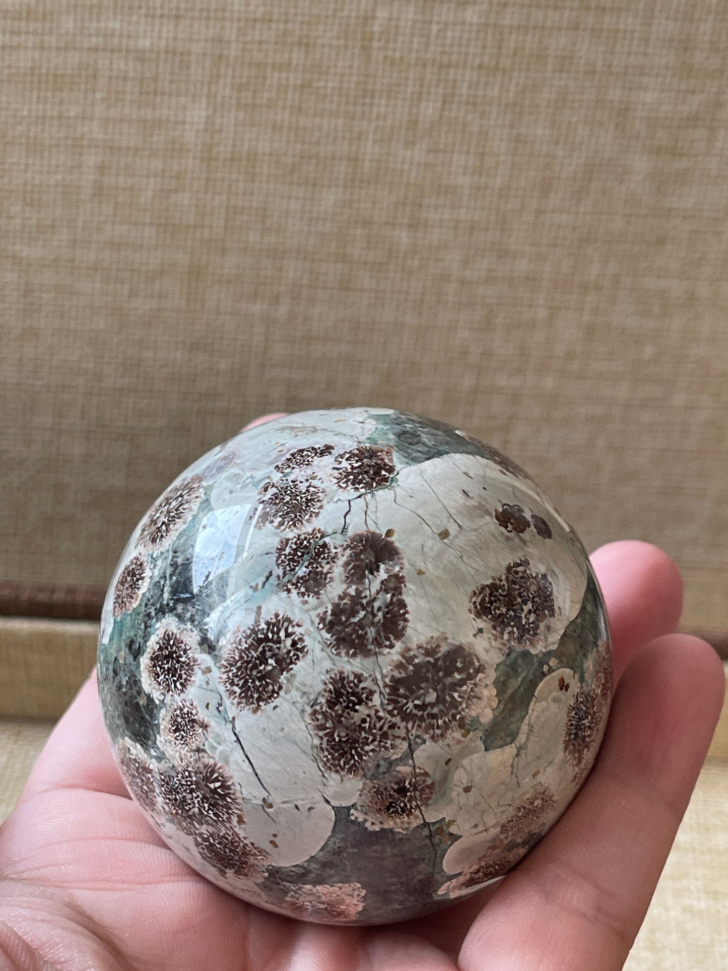 Rhyolite/Green Flower Jasper Crystal Sphere