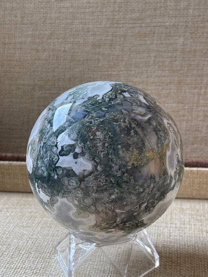 Moss Agate Druzy Crystal Sphere 8.5cm