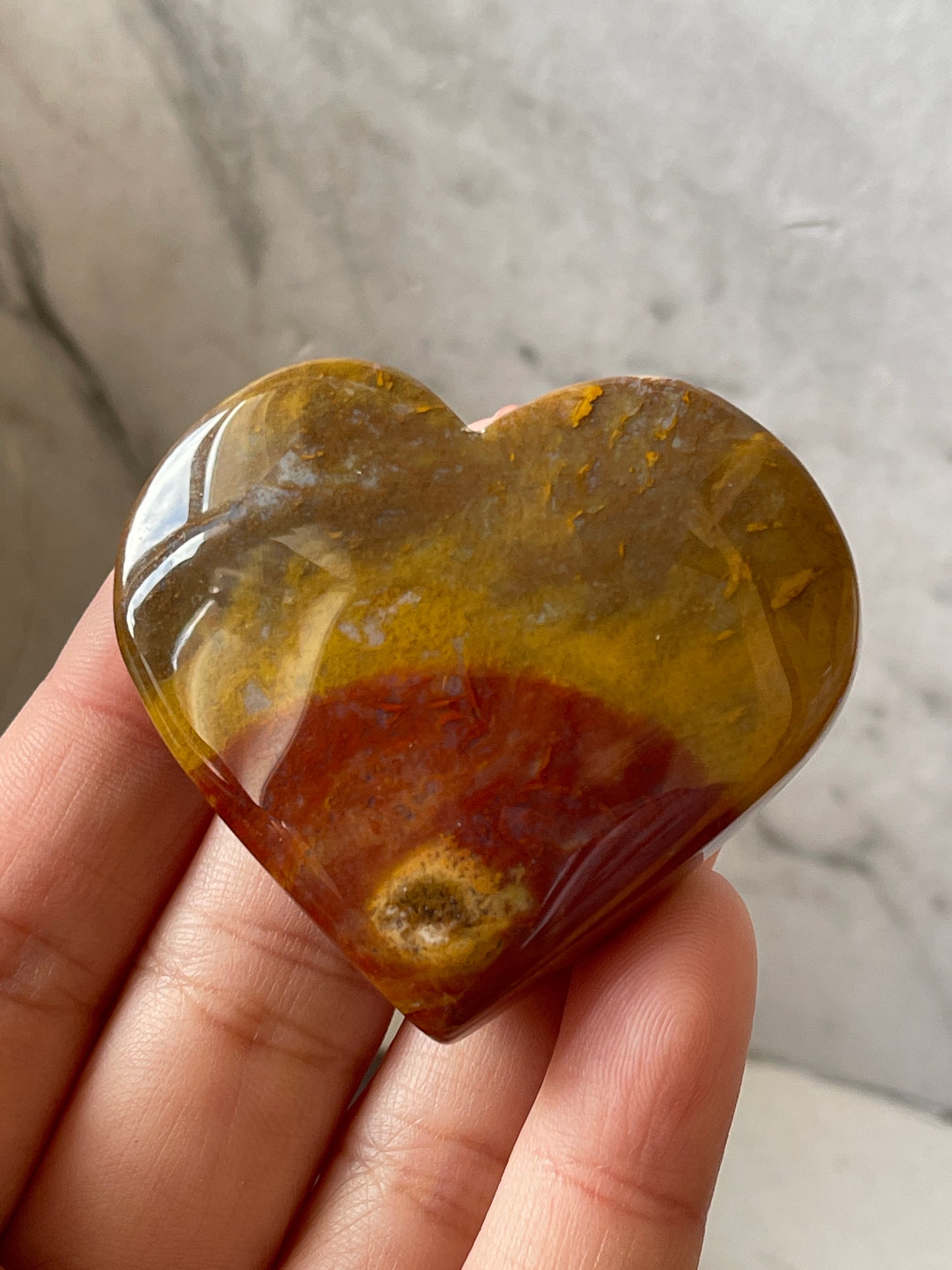 Mookaite Crystal Heart Carving