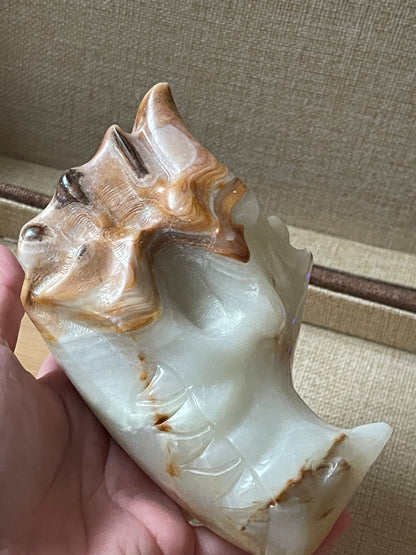 Afghan Jade Crystal Dragon Head Carving