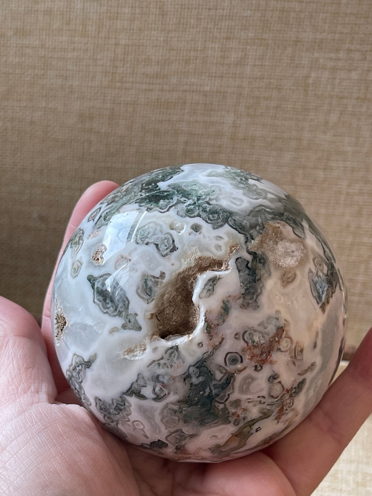 Moss Agate Druzy Crystal Sphere 8.5cm