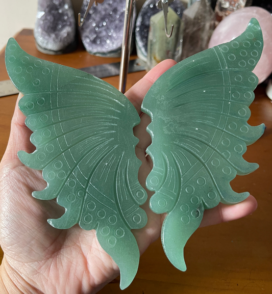 Crystal Wings Set-Green Aventurine