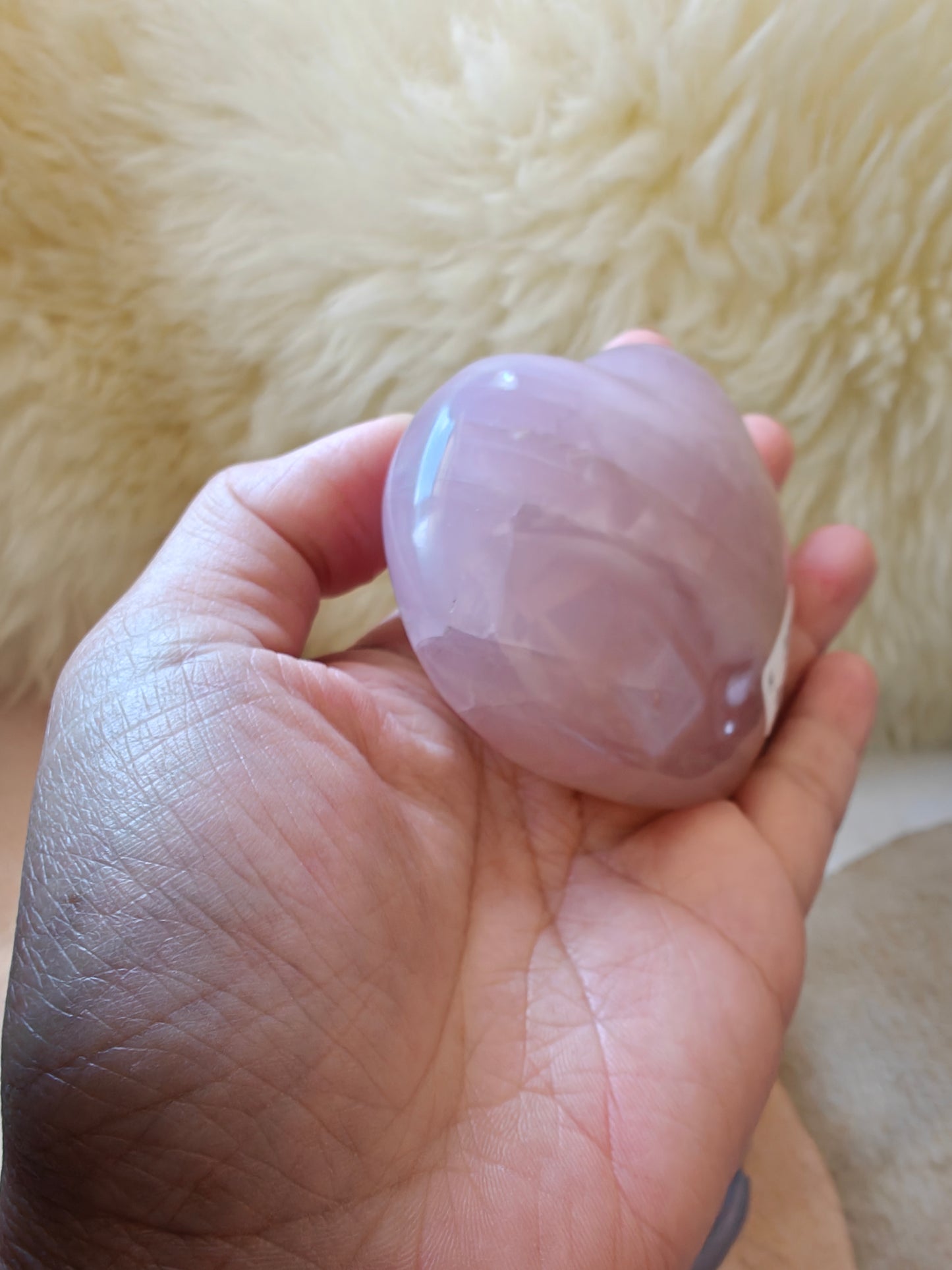 Rose Quartz Crystal Heart Carving