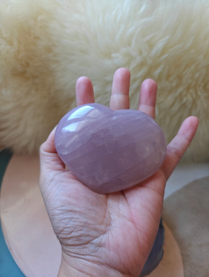 Rose Quartz Crystal Heart Carving