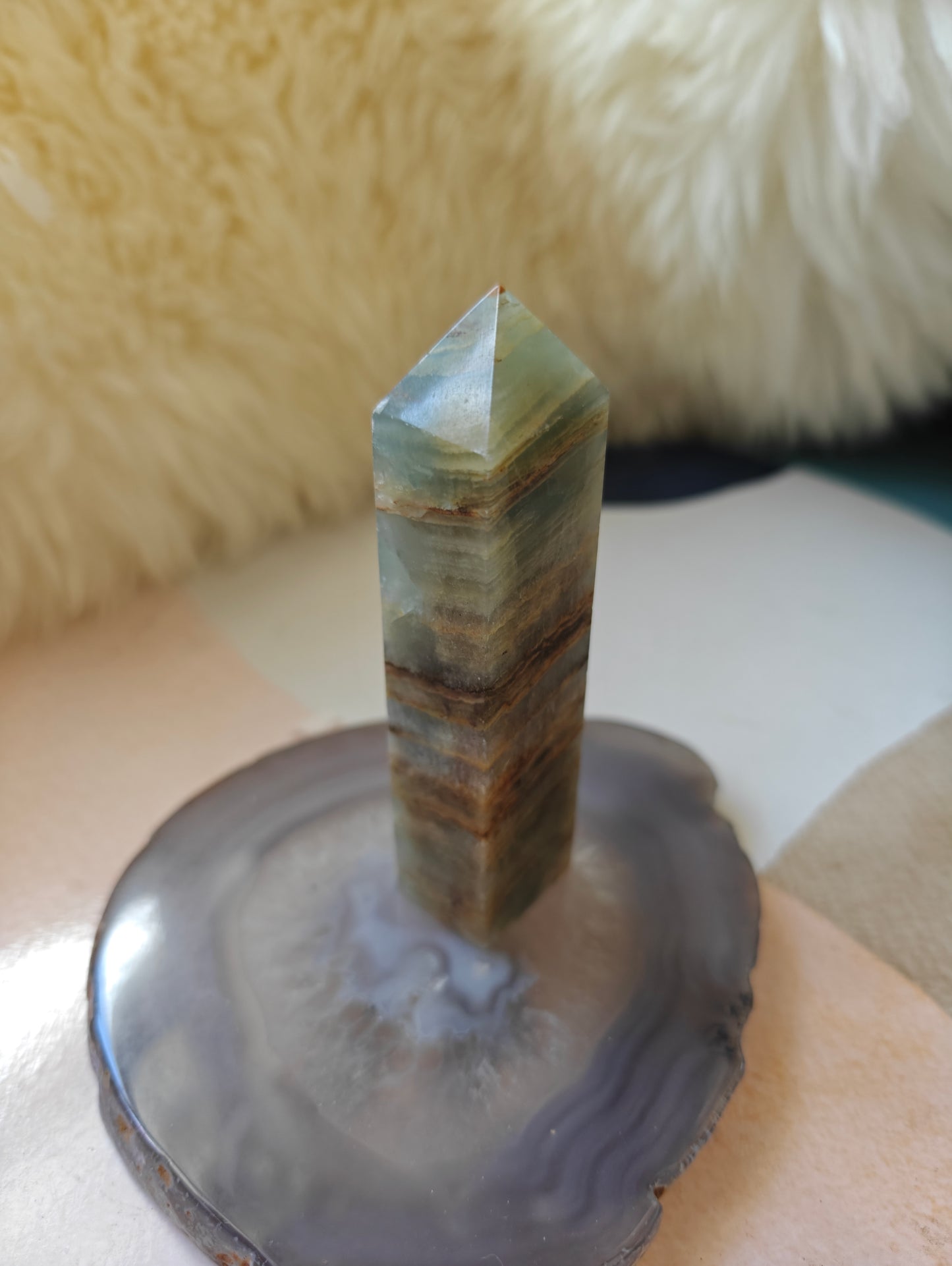 Blue Banded Calcite Point