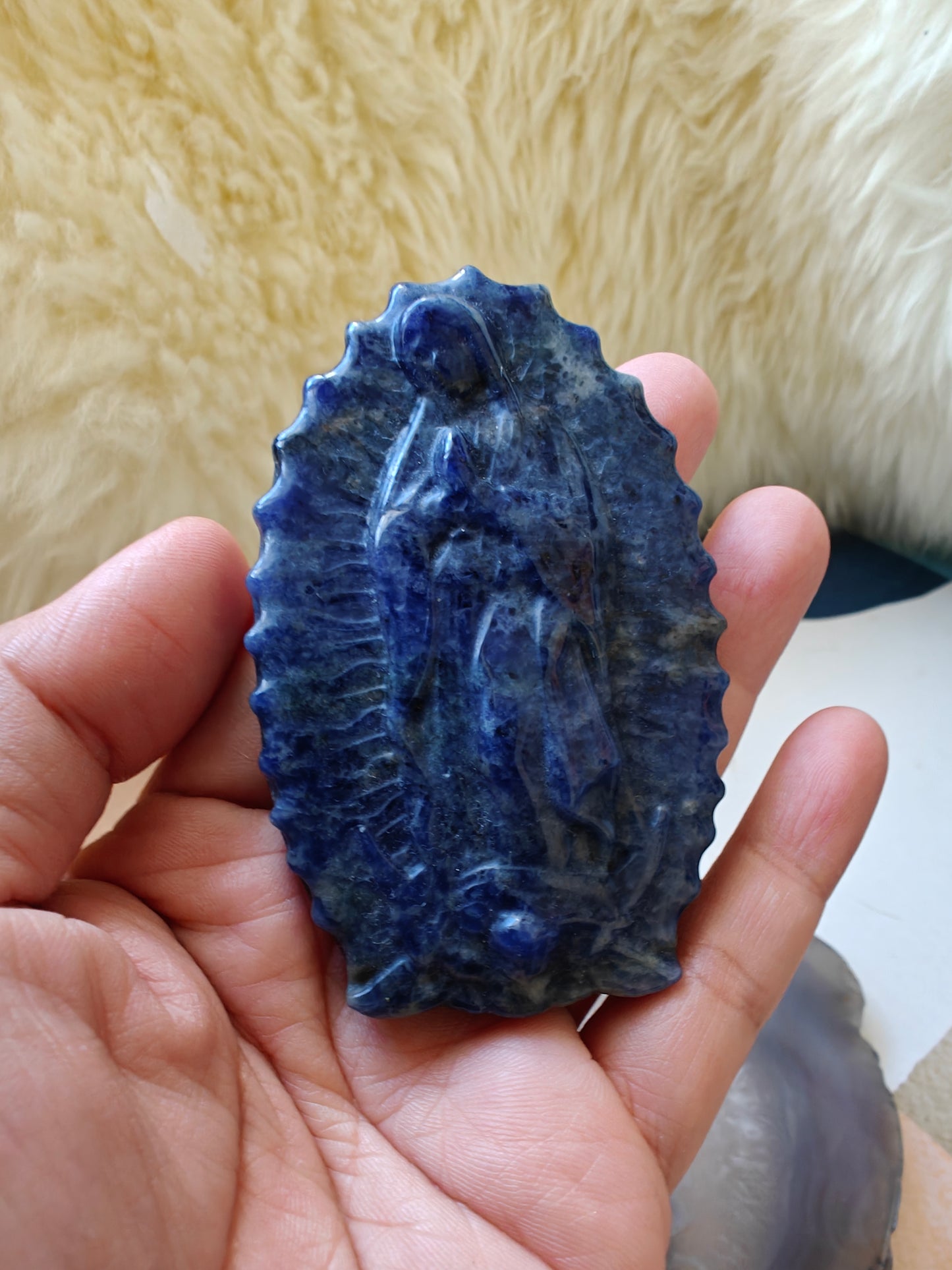 Sodalite Religious Crystal Carving