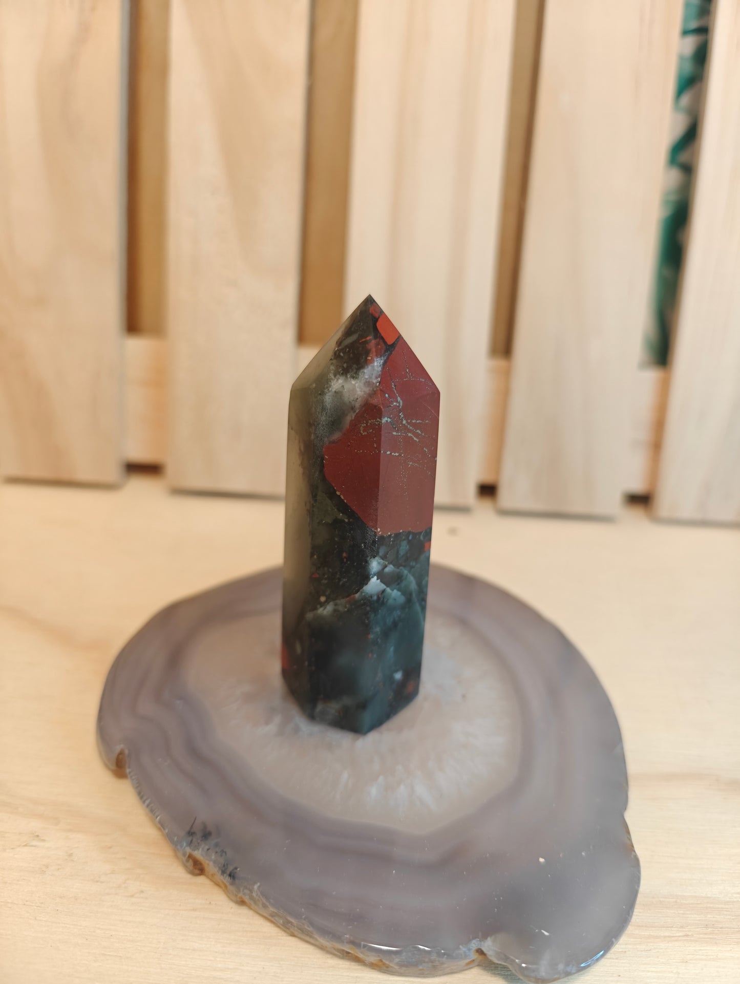 African Bloodstone Crystal Point