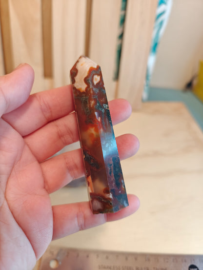 Red Moss Agate Crystal Point