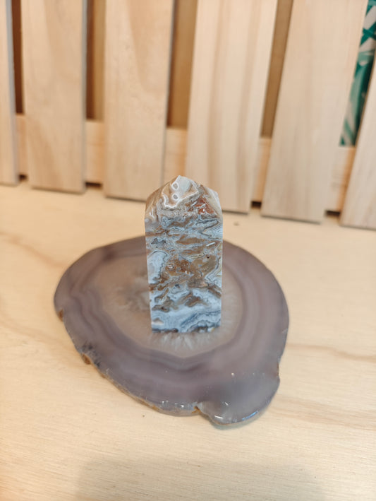 Lace Agate Crystal Point