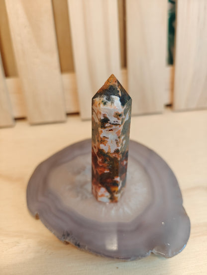 Red Moss Agate Crystal Point