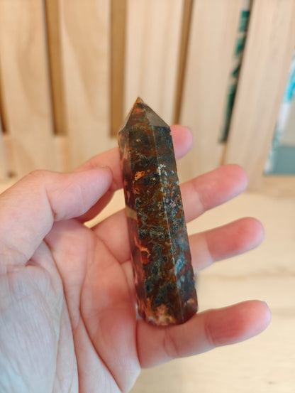 Red Moss Agate Crystal Point