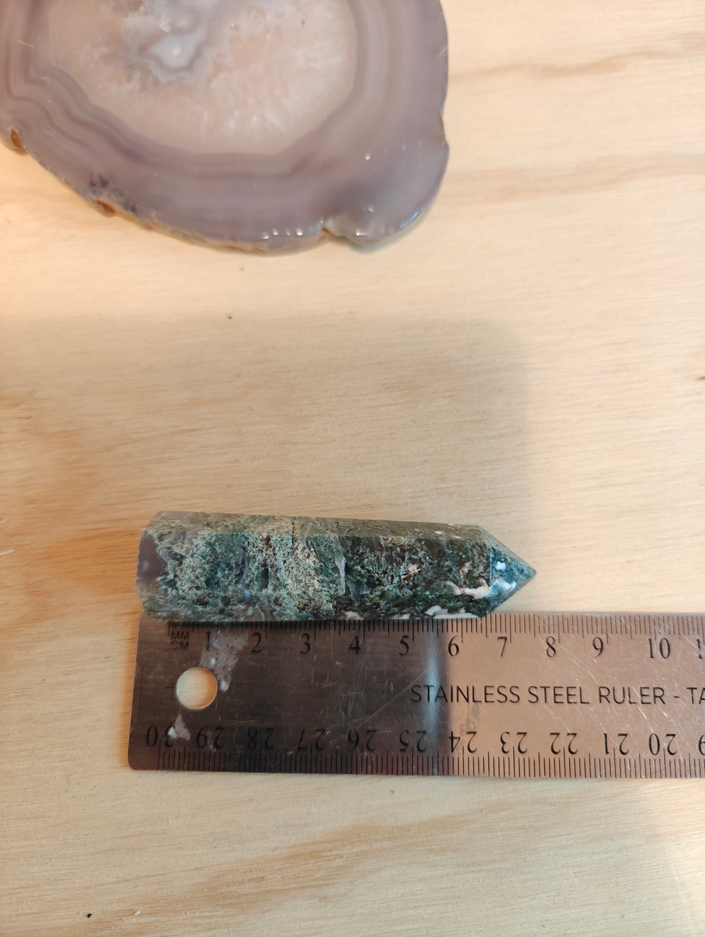 Moss Agate Crystal Point