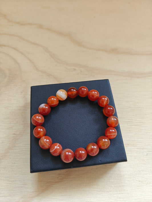 Crystals Bracelet-Carnelian 10mm