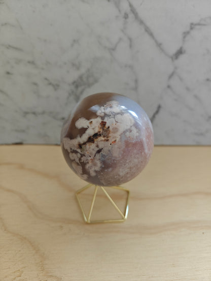 Flower Agate/Pink Amethyst Crystal Sphere