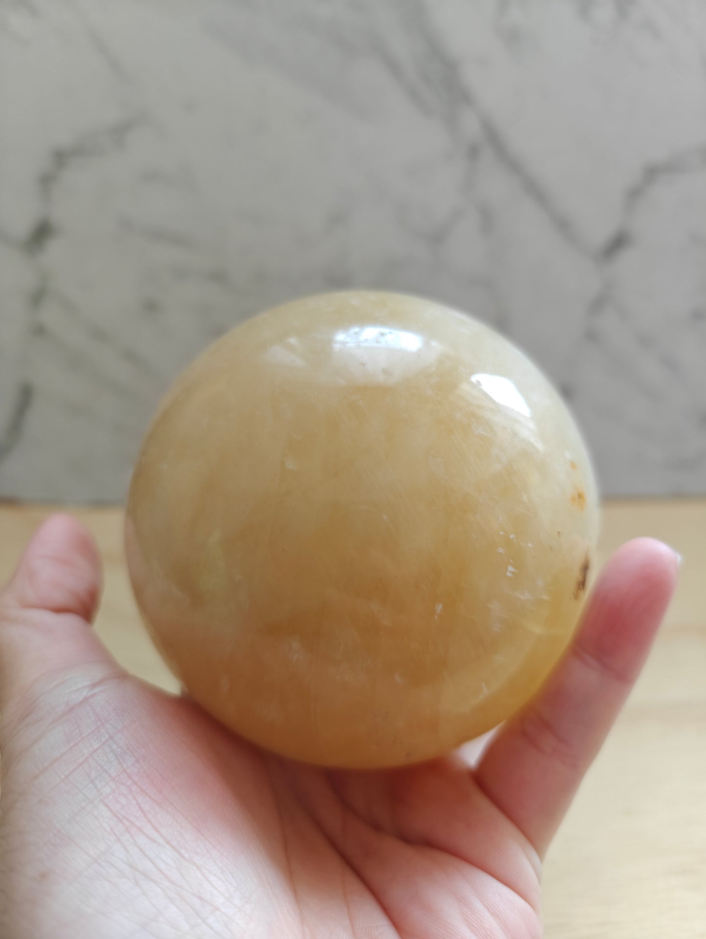 Yellow Calcite Crystal Sphere 1.230kg